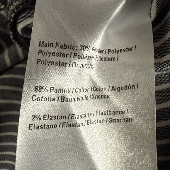 Anthropologie EXQUISE Mini Tobie Shirtdress Dress Charcoal Combo Stripe XS - Picture 13 of 13